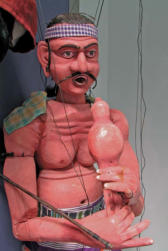 Snake Charmer string puppet - 20th Century, Ambalangoda, Sri Lanka