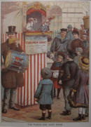 The Punch and Judy Show'. Codling and Short from 'The Old Curiosity Shop' - 20th Century UK Lithograph 