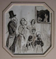 Polichinelle show - 19th Century France Drawing