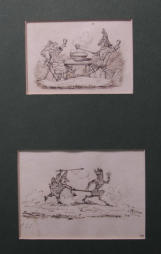 Original illustrations from Payne-Collier Punch and Judy - George Cruikshank 1828 UK Drawing