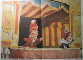 Punch and Judy double sided magazine pull-out. Child Education Magazine July 1975 - 1975 UK Magazine pull-out 