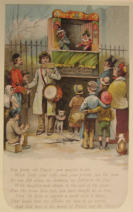 Punch and Judy show. Picture and verse from children's book - 20th Century UK Book plate
