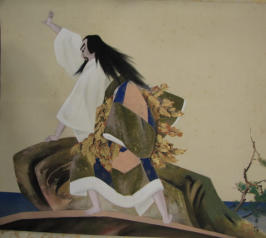 Shunkan. Bunraku figure - 20th Century scroll