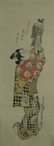 Beauty and Bunraku. Female with puppet - Masanobu 1930's