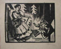 Kasparek and woman - 1923 Czeckoslovakia Block print