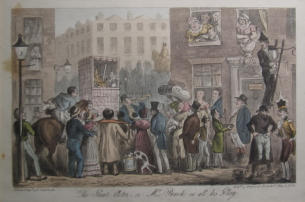 The Great Actor or Mr Punch in all his Glory - Robert Cruikshank 1825 UK Hand coloured book plate