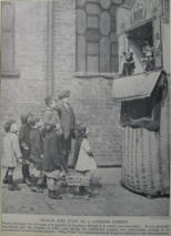 Punch and Judy in a London Street - Donald McLeish 1940s UK Book page