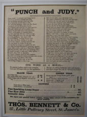 Thomas Bennett & Co, black and green tea. Punch and Judy verse - 19th Century UK Advertisement