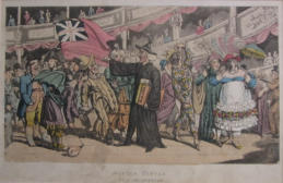 Doctor Syntax at a Masquerade - 19th Century UK Hand coloured book plate