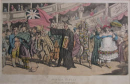 Doctor Syntax at a Masquerade - 19th Century UK Hand coloured book plate