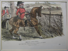 Sporting intelligence' Hand coloured page from Punch Magazine - 19th Century UK Magazine page