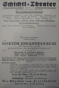 Schichtl Theatre 'Faust' Schichtl - 1932 Germany Playbill 