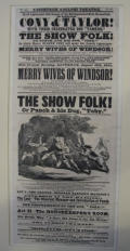 Edinbugh Adelphi. 'The Show Folk' or 'Punch and his Doge Toby' - 1851 UK Playbill