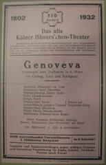 Hannneschen Theatre. Kolner. 'Genoveve' - 1932 Germany playbill