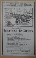 Frenaud's Marionette Circus - Henri Fremaud 1937 Frence Playbill