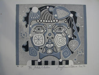 18 of 19 lino prints by Roger Whitmore - Roger Whitmore 1971/72/73/74/ UK Lino prints