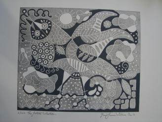 19 of 19 lino prints by Roger Whitmore - Roger Whitmore 1971/72/73/74/ UK Lino prints