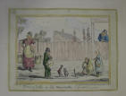 Dancing dolls - George Cruikshank 1835 English hand coloured print