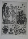 Puppeteer - Istvan Engel Teven 20th Century Hungary Engraving