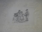 Jigging puppets - 19th Century English pencil drawing