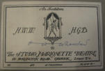 The Studio Marionette Theatre - H. W. Whanslaw 1940 UK invitation