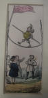 Punch walking a tightrope - 19th Century UK hand coloured print