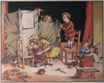 Children making a Punch and Judy show - S. R. R. 19th Century UK Book plate