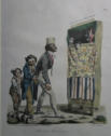 L'occasion fait le larron - Langlume 1830 France Hand coloured lithograph