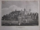The Tower of London from the Hill. From the Beauties of England and Wales - J. P. Neale/Busby 1814 UK Book plate
