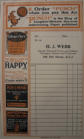 Harry Webb bill/receipt - H. J. Webb 1940s UK Bill