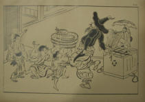 Japanese street performer with karakuri/puppet