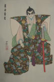 Bunraku Play design folio. 1 of 4 prints (3 puppets and 1 scene) - Kunobu (1848-1941) 